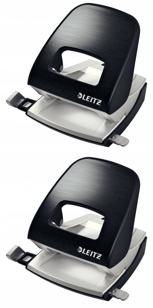 Dziurkacz Leitz NeXXt metaliczny czarny x2