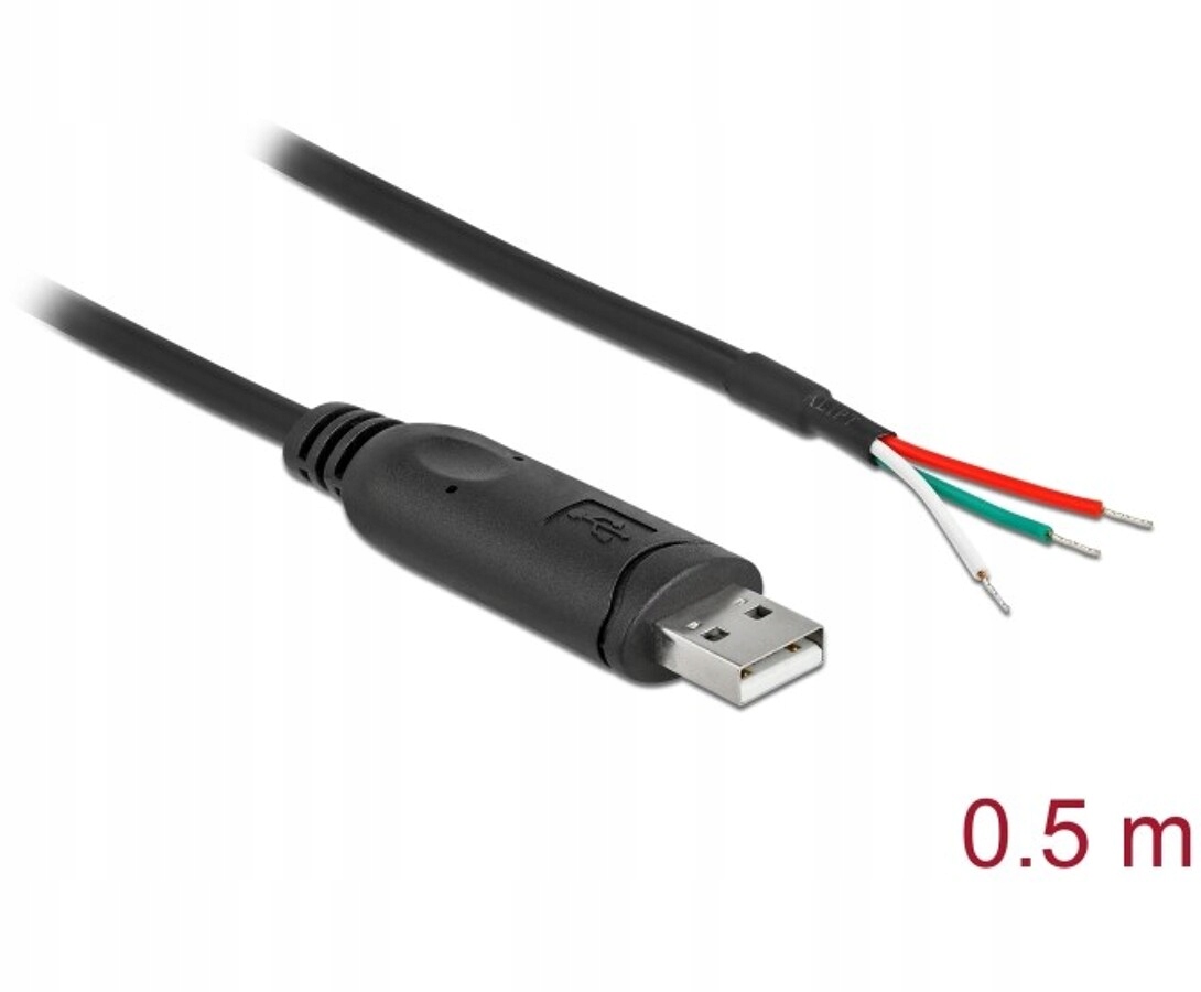 Kabel adapter USB 2.0 Typ-A na RS-232 openwire do lutowania Delock 63497