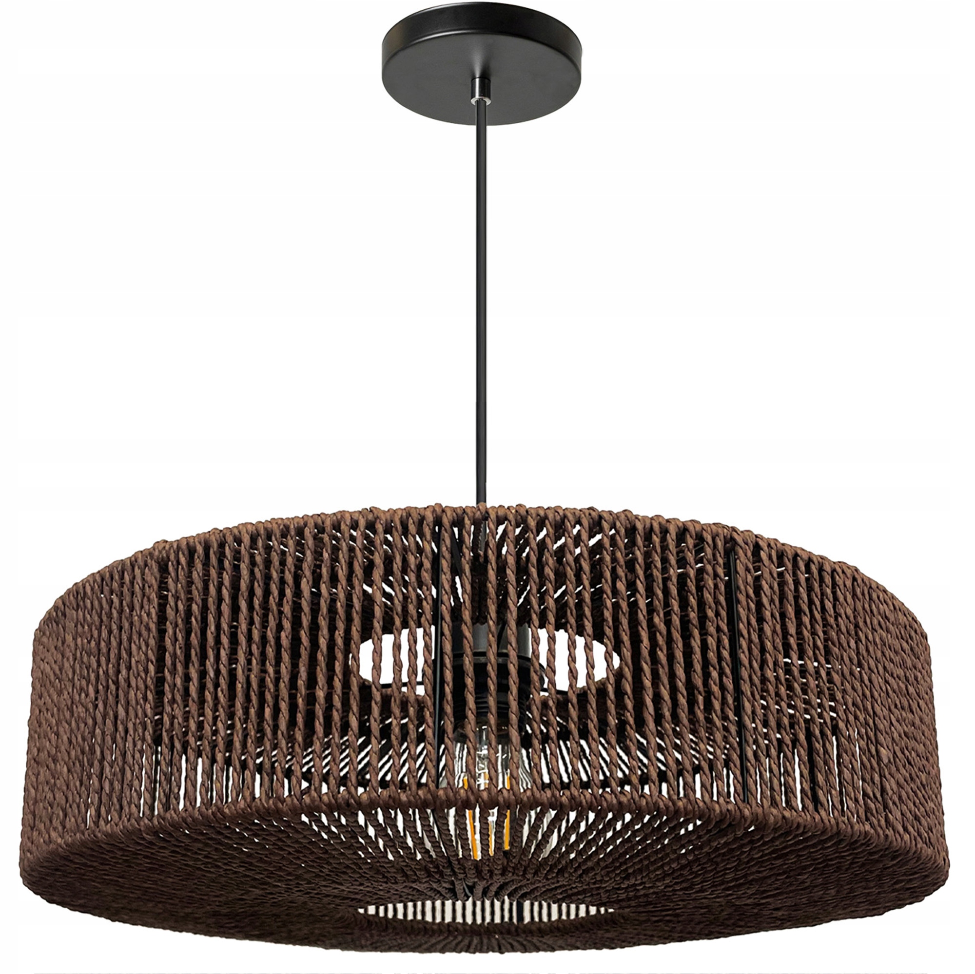 Závěsná Lampa Boho Přírodní Hnědá Jutový Provázek Do Obývacího Pokoje Ložnice