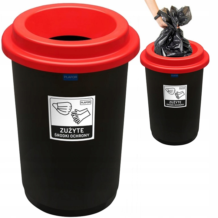 

Kosz Na Zużyte Maseczki I Rękawiczki 50L Pojemny