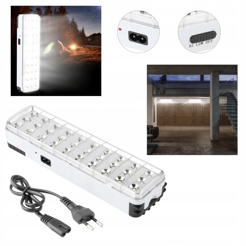 30LED ŁADOWALNE OŚWIETLENIE AWARYJNE LAMPA