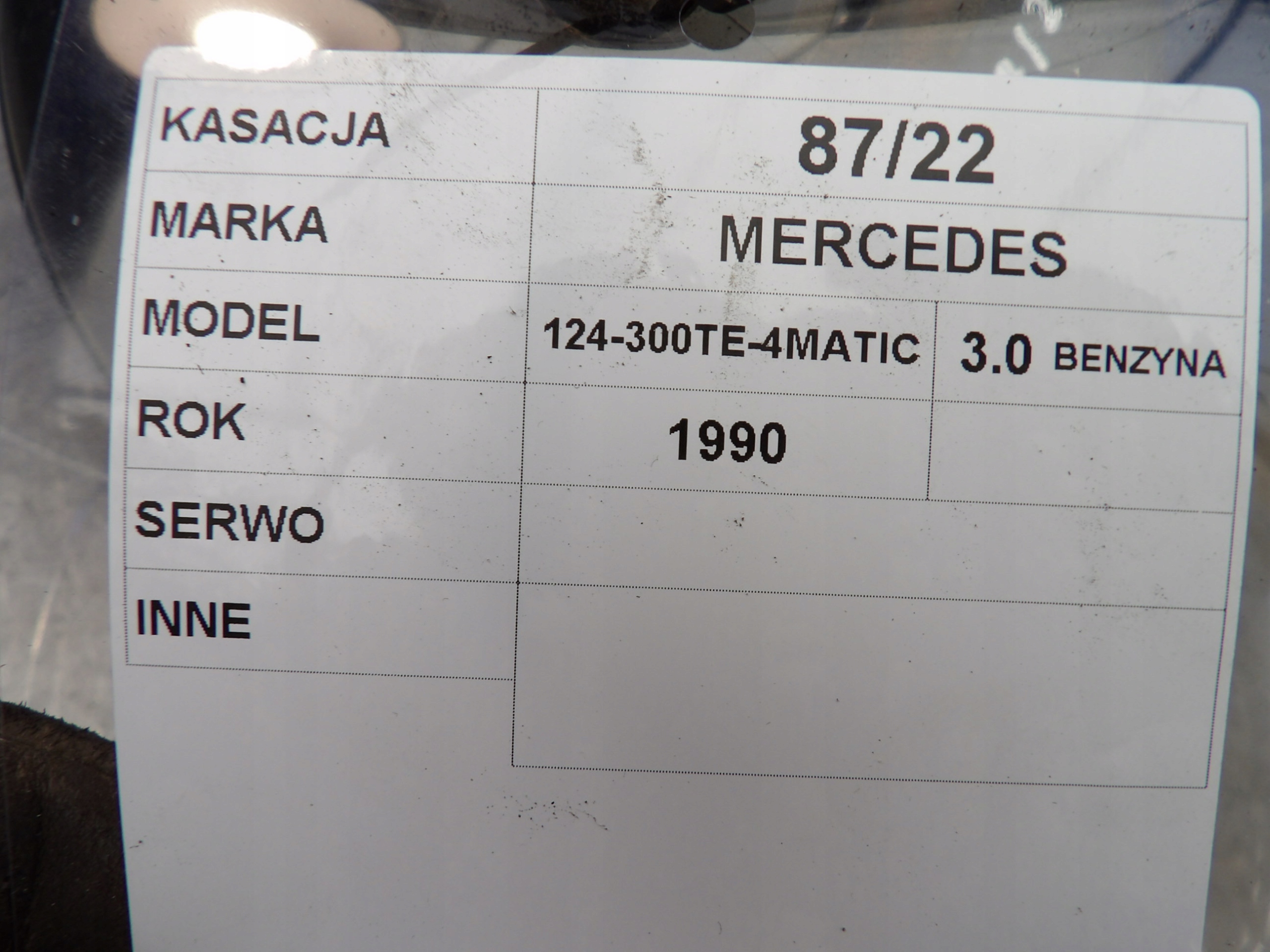 SERVO SERVOFRENO MERCEDES 124 3,0B 0034301730