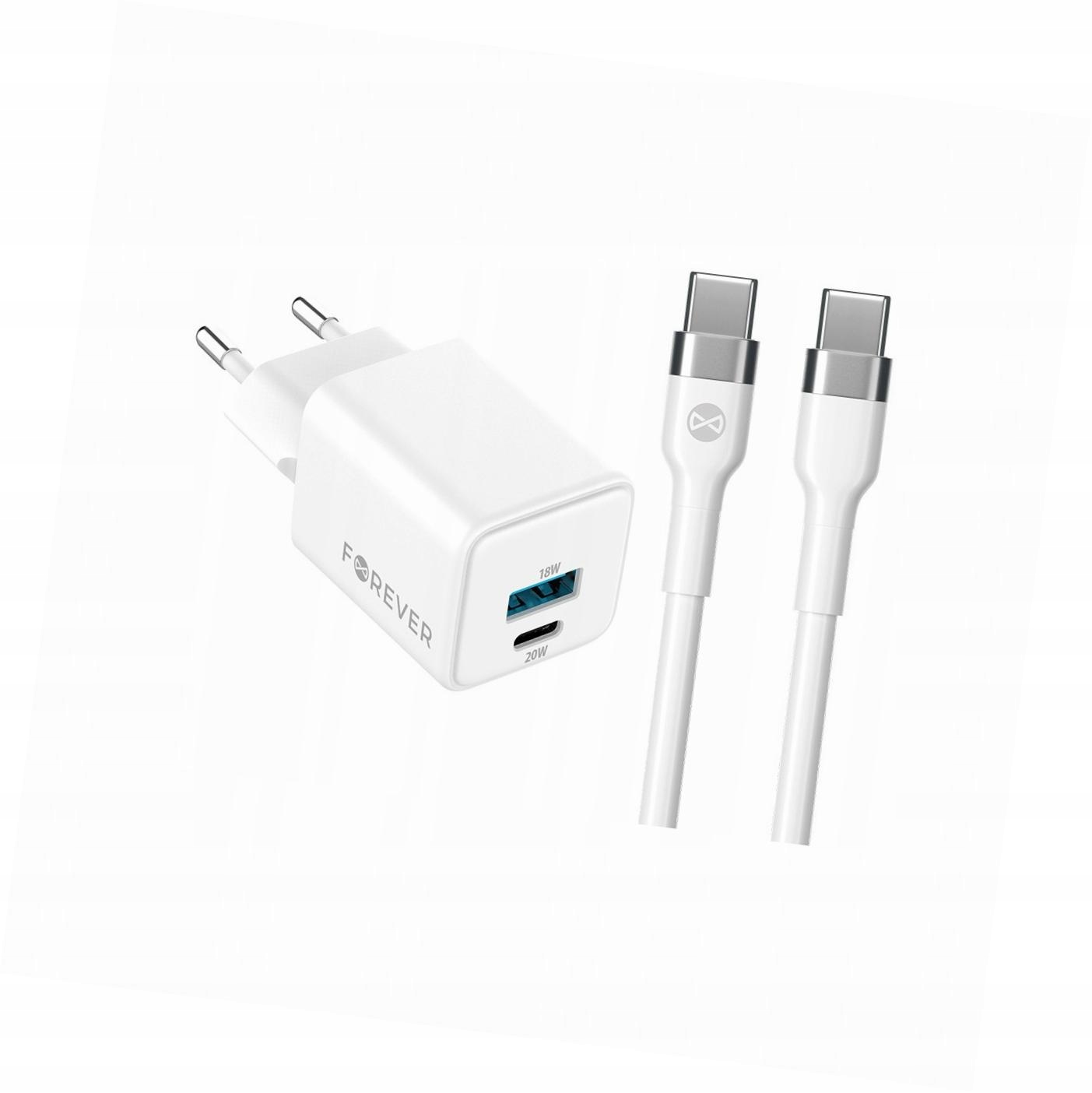 Szybka ładowarka GaN 20W Usb i Usb-c z kablem do Google Pixel 8 Pro