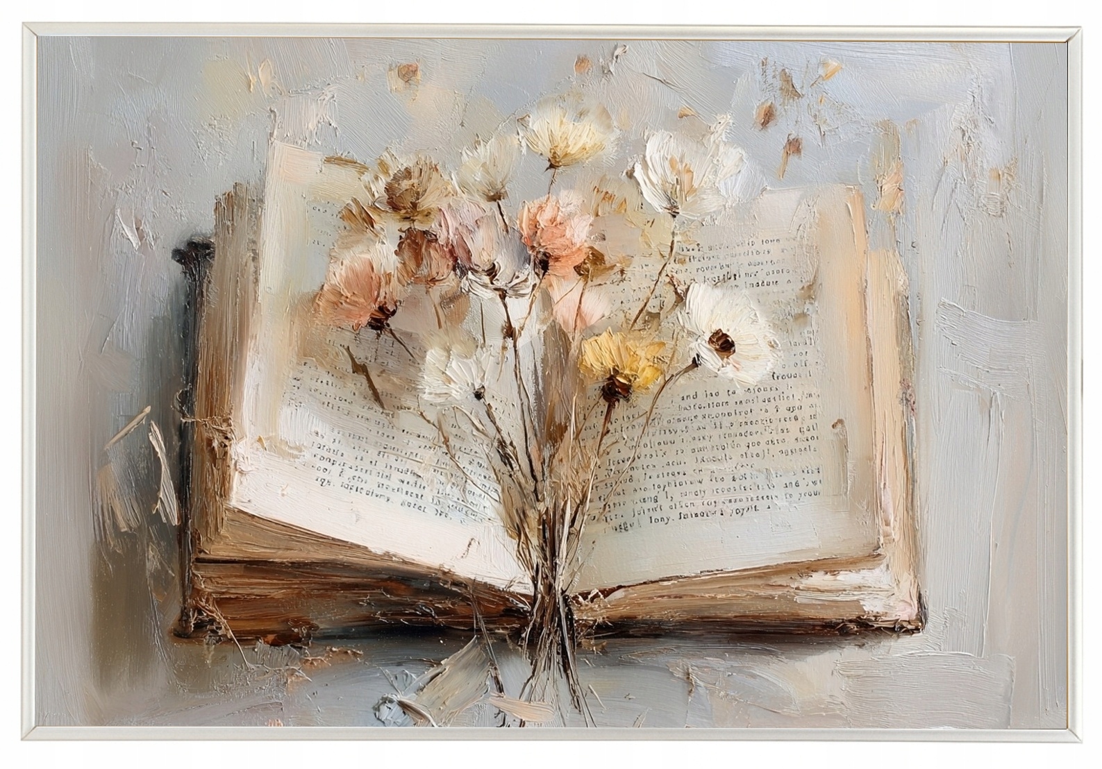 Plakát S Hliníkovým Rámeček Dekorace, Abstrakce, Sušáky Na Knihy, Květiny 60x40
