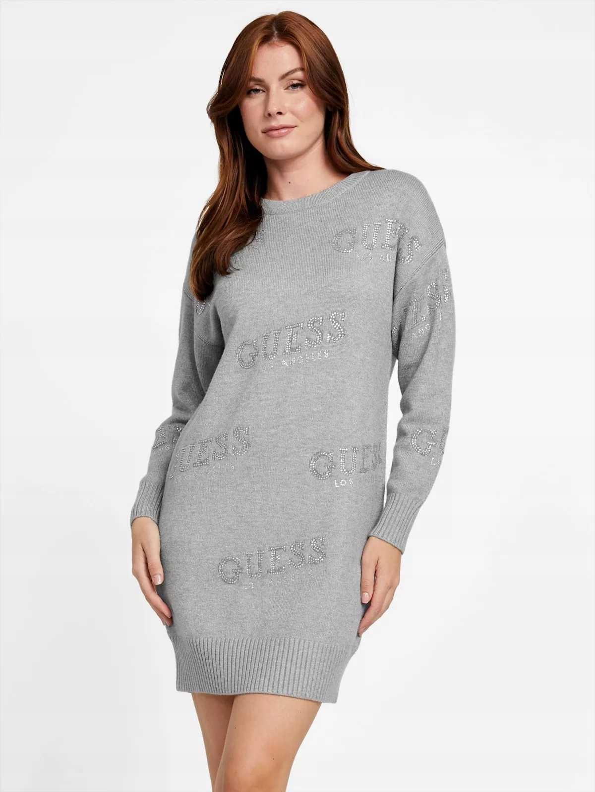 Guess dámské svetrové šaty Dateryn šedé XXL