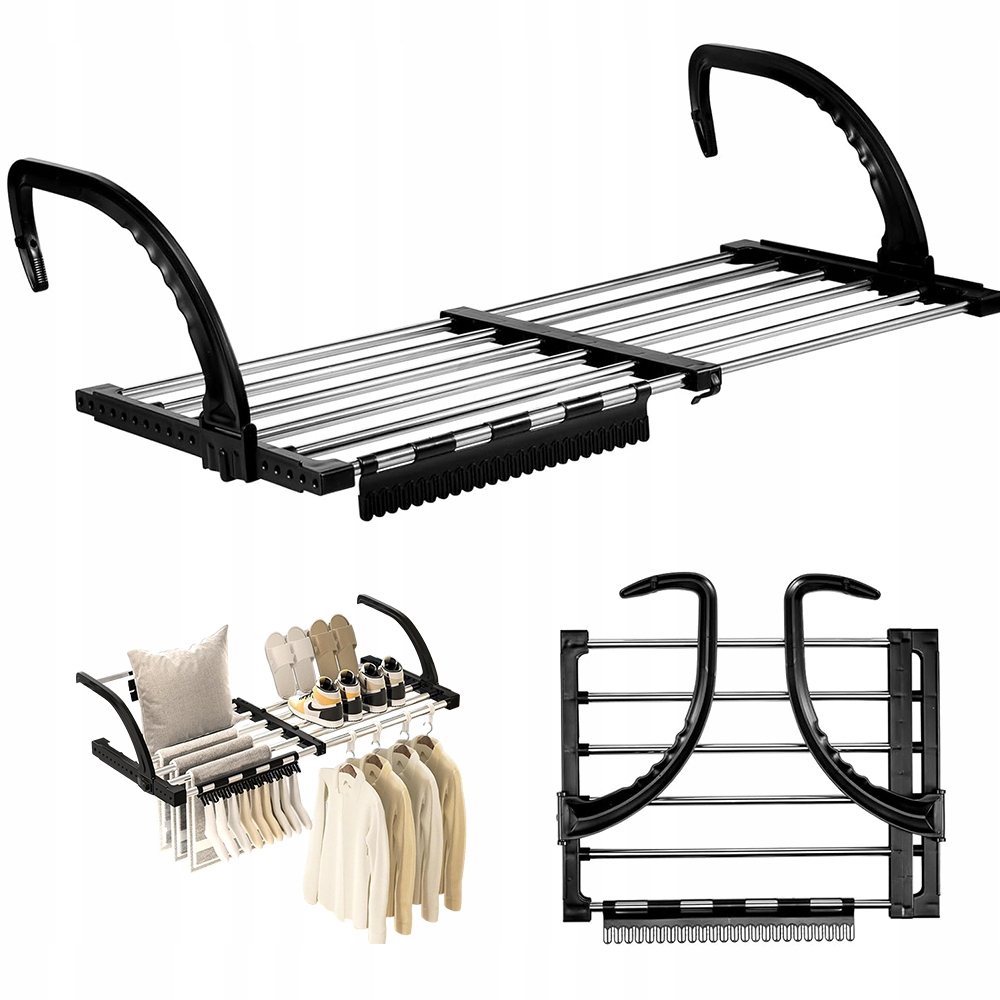 Levně Závěsná Balkonová Sušák Z Nerezové Oceli 64 * 110 CM S Klipami