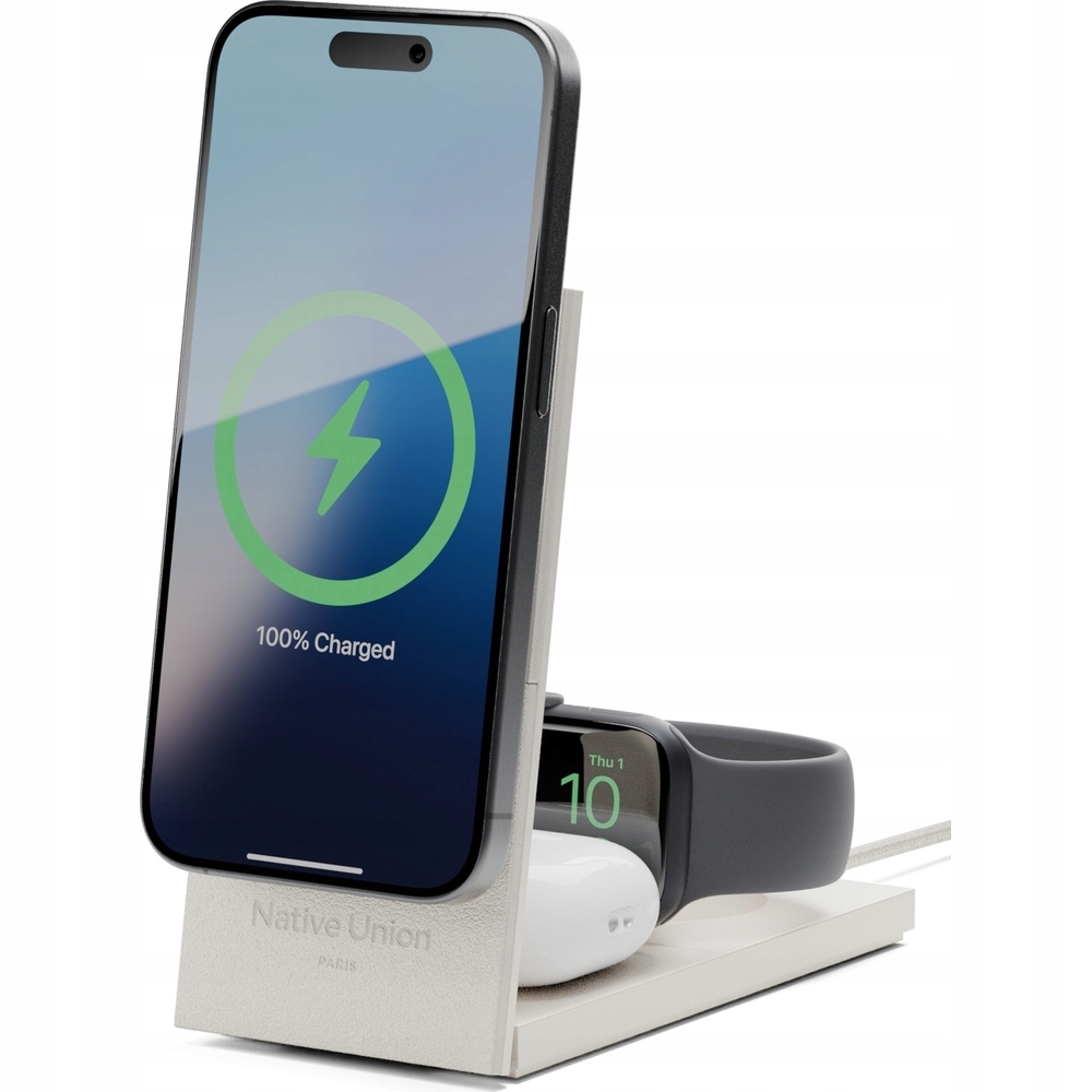 Ładowarka indukcyjna 3w1 Native Union Rise Qi2 MagSafe 15W adapter Eu Uk