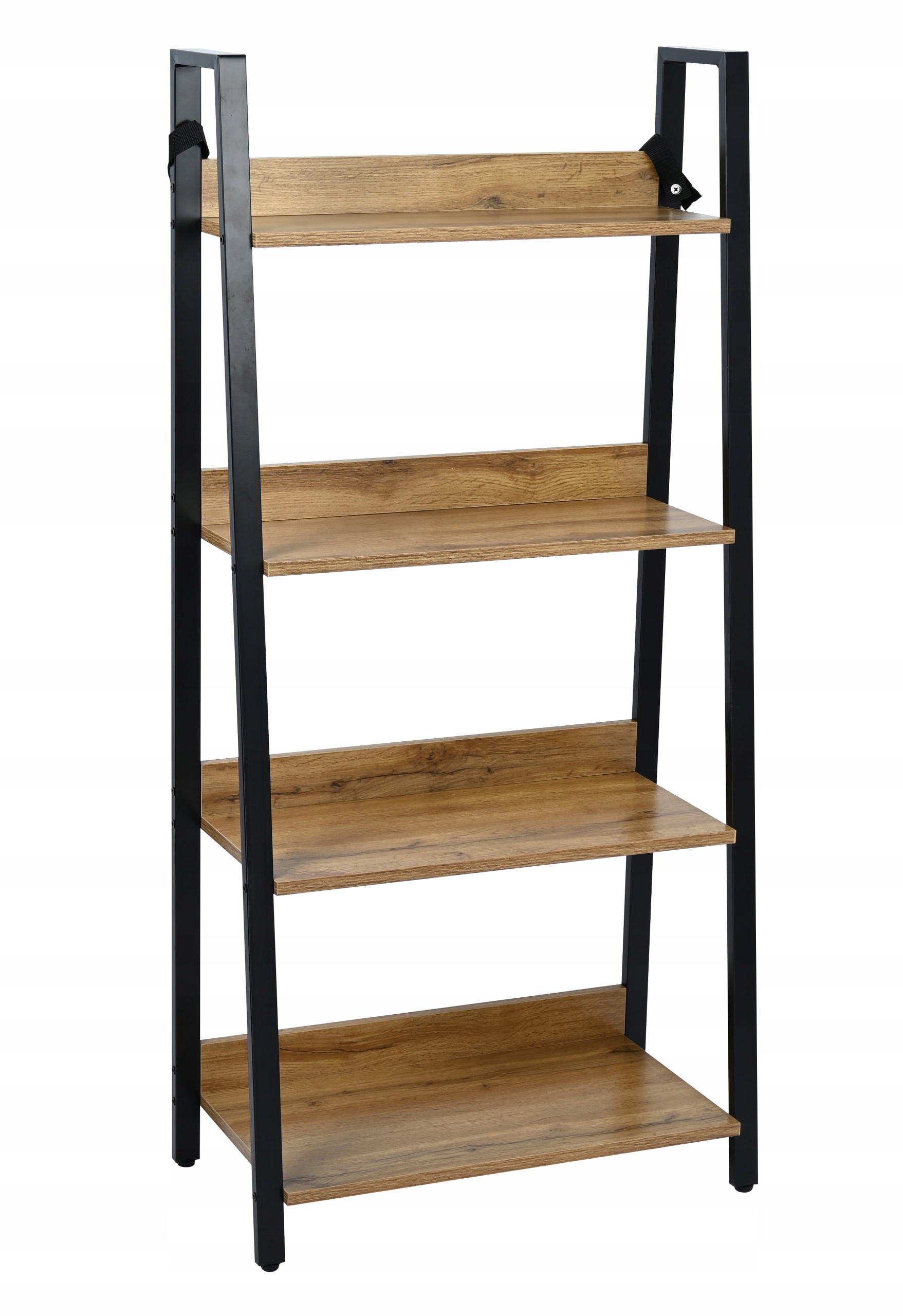 Regál loft rebrík poličky dub prírodný moderný industriálny 124 cm