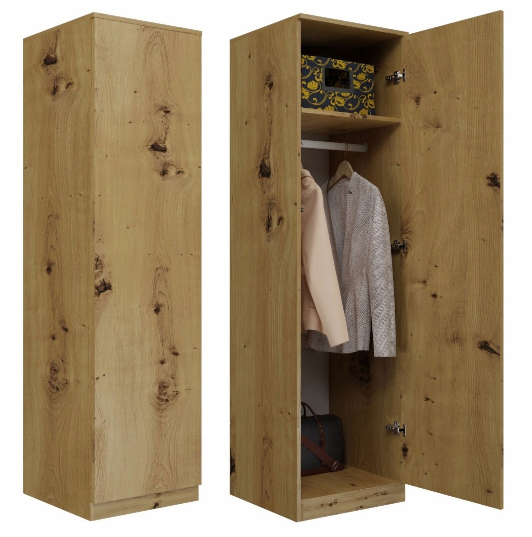 SZAFA GARDEROBA DRZWI PÓŁKI SD-50 DĄB ARTISAN