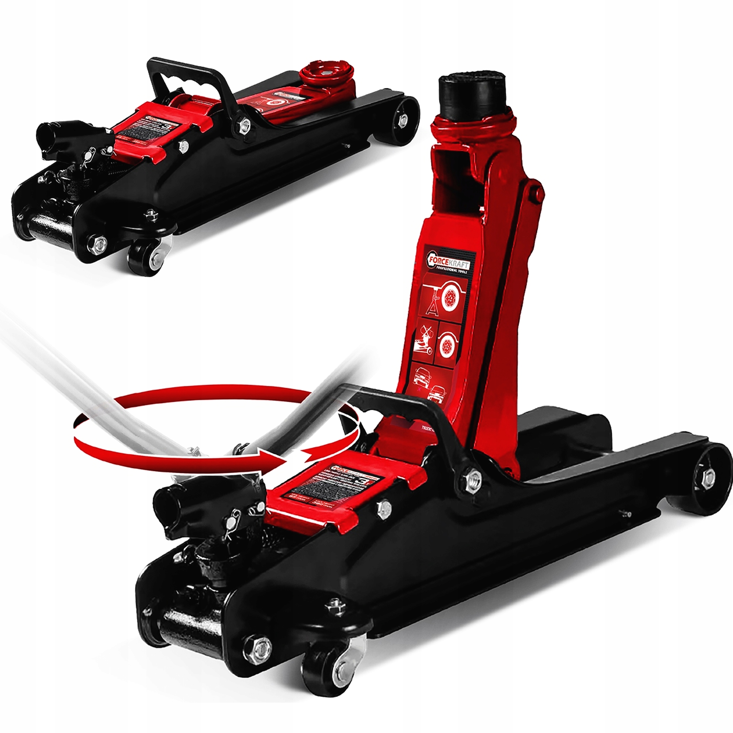 Hever automobilový nízkoprofilový hydraulický bodový 85-380 mm 3T Žába