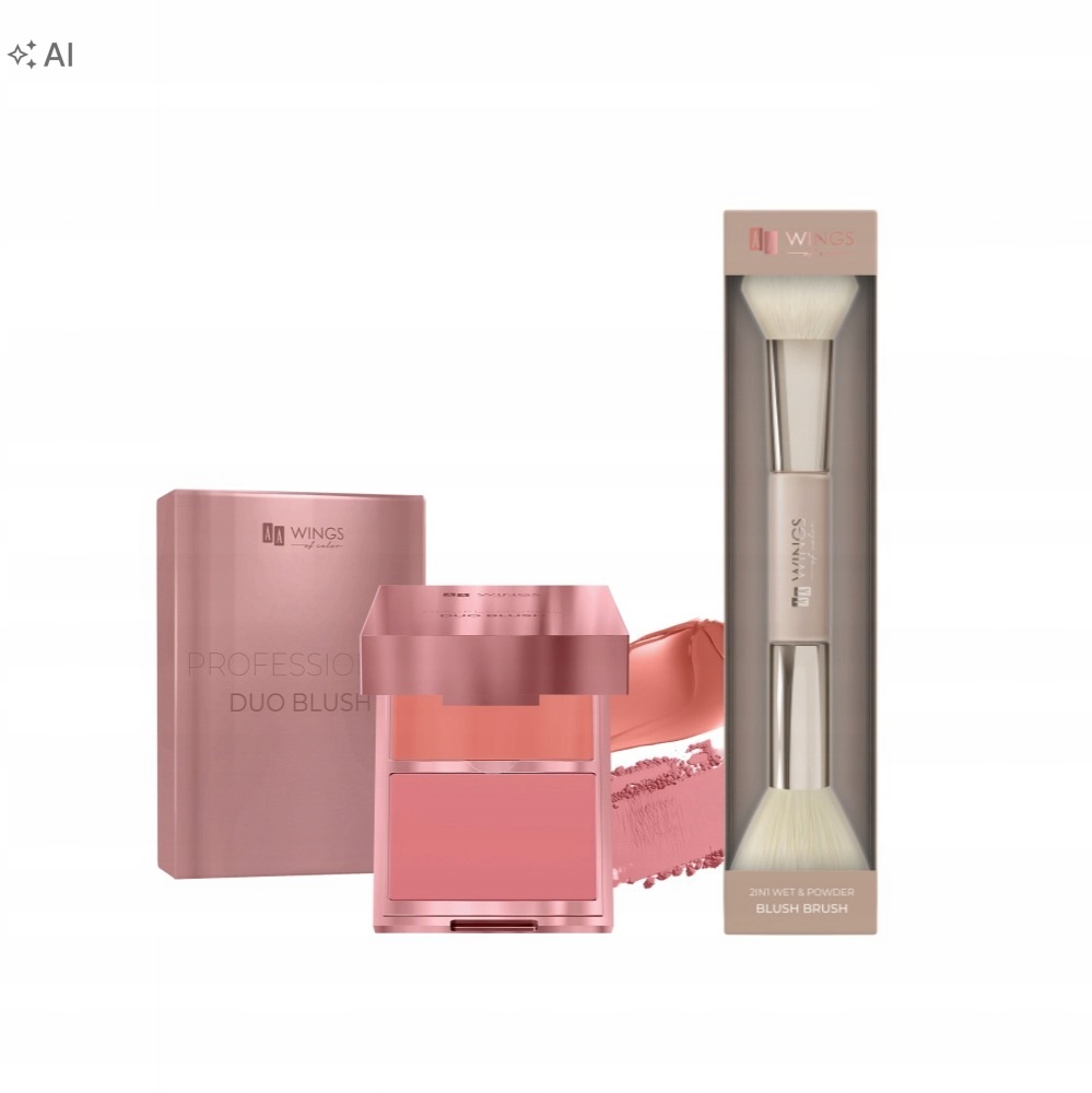 Zestaw Aa Wings of Color Duo Blush róż 02 pędzel do różu