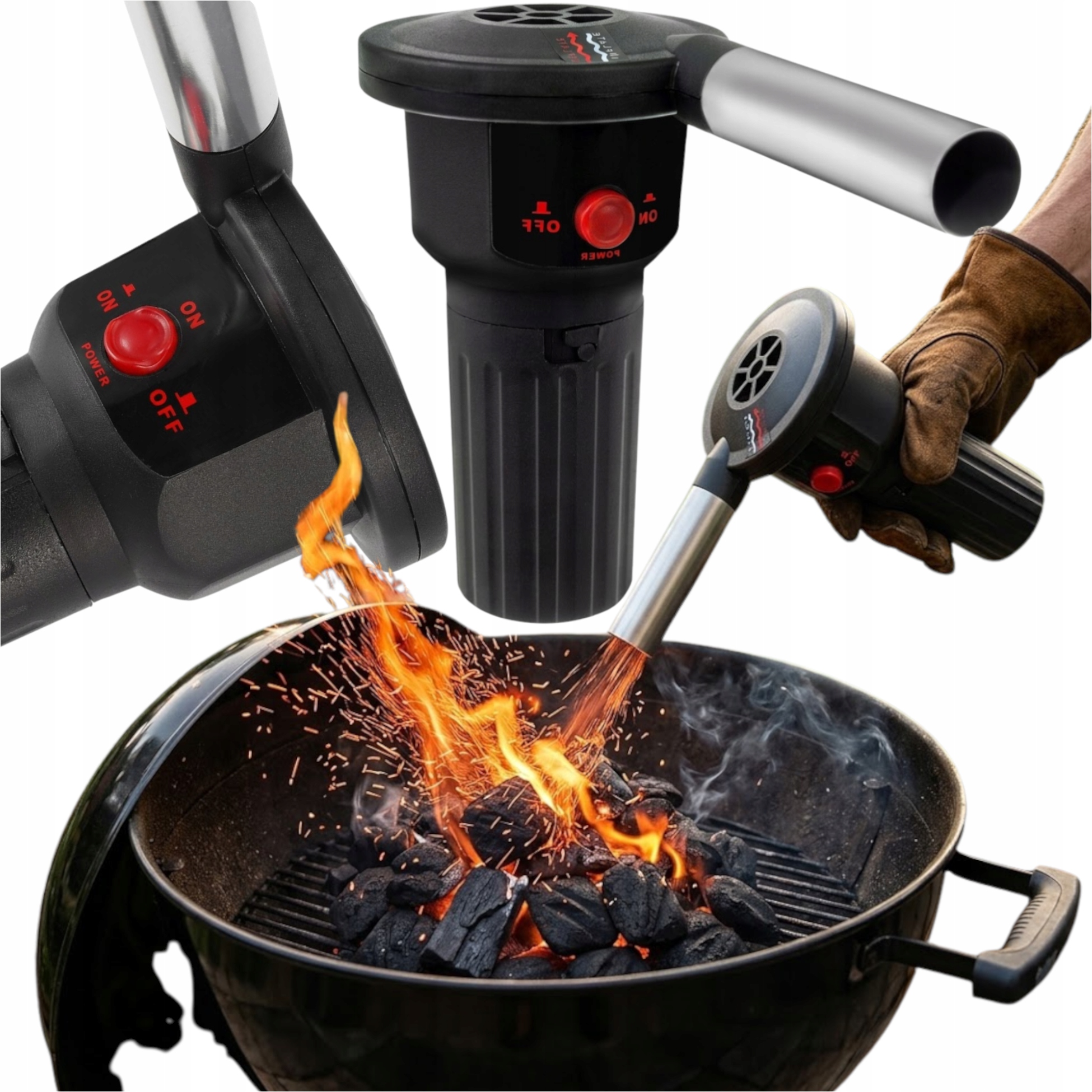 Podpalovač Grilu Dmychadlo Pro Výrobu Žáru A Zapalování Ohně XL
