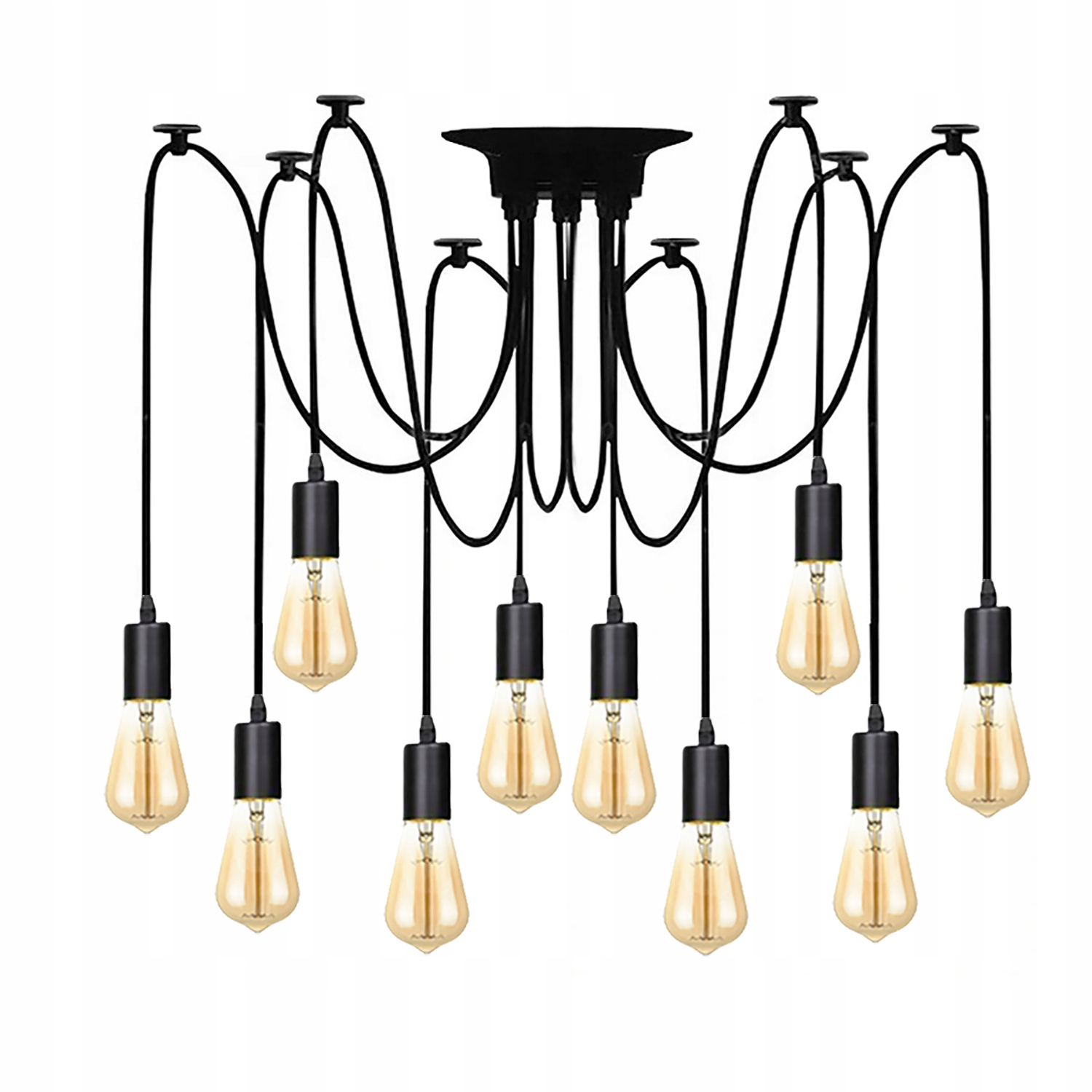 Lampa Sufitowa Wisząca Żyrandol Led 10x E27