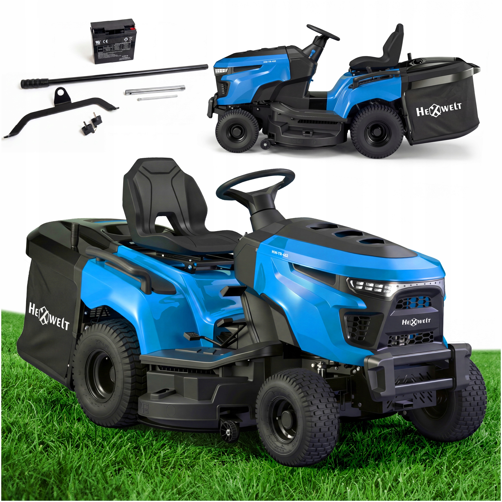 Traktorek Ogrodowy 452cc 97cm spalinowy Kosz 250L Kosiarka Loncin 12.4KM