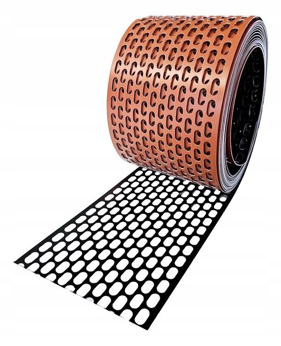 Kratka Okapowa Aluminiowa Na Ptaki Siatka Okapu 80mm 60mb Czarna Ceglasta