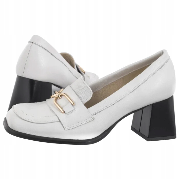 Dámské polobotky Mokasíny na sloupku Nepeke Blanka White Bílé