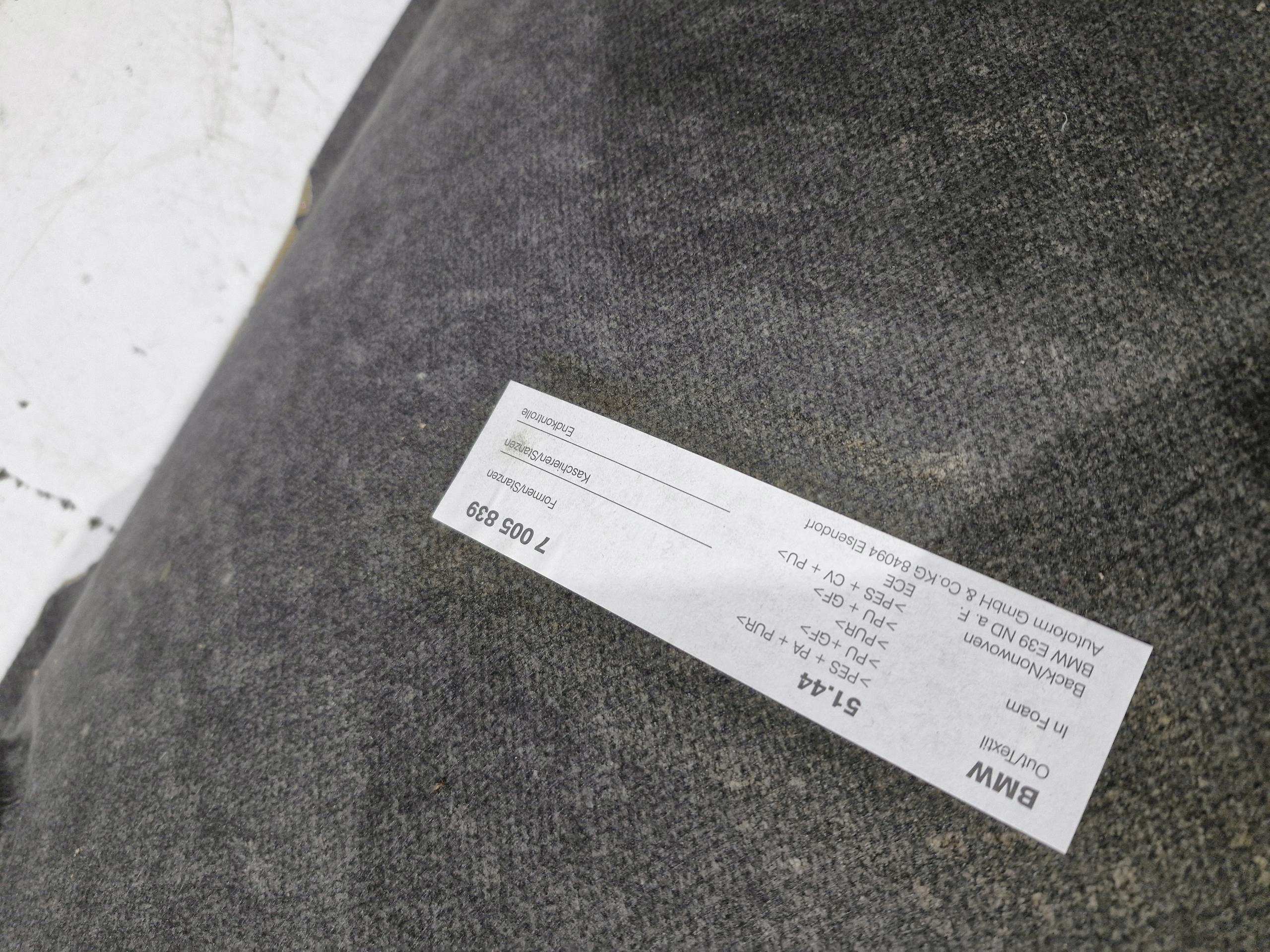 7005839 BMW E39 berlina CIELO INTERNO grigio Originale