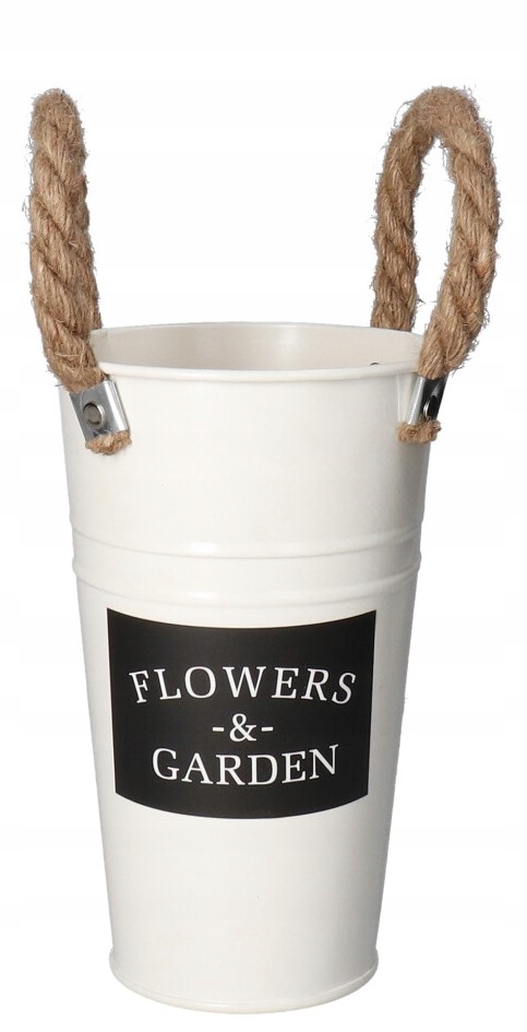 

Wiaderko Wiadro Metalowe Osłonka 20 CM Białe