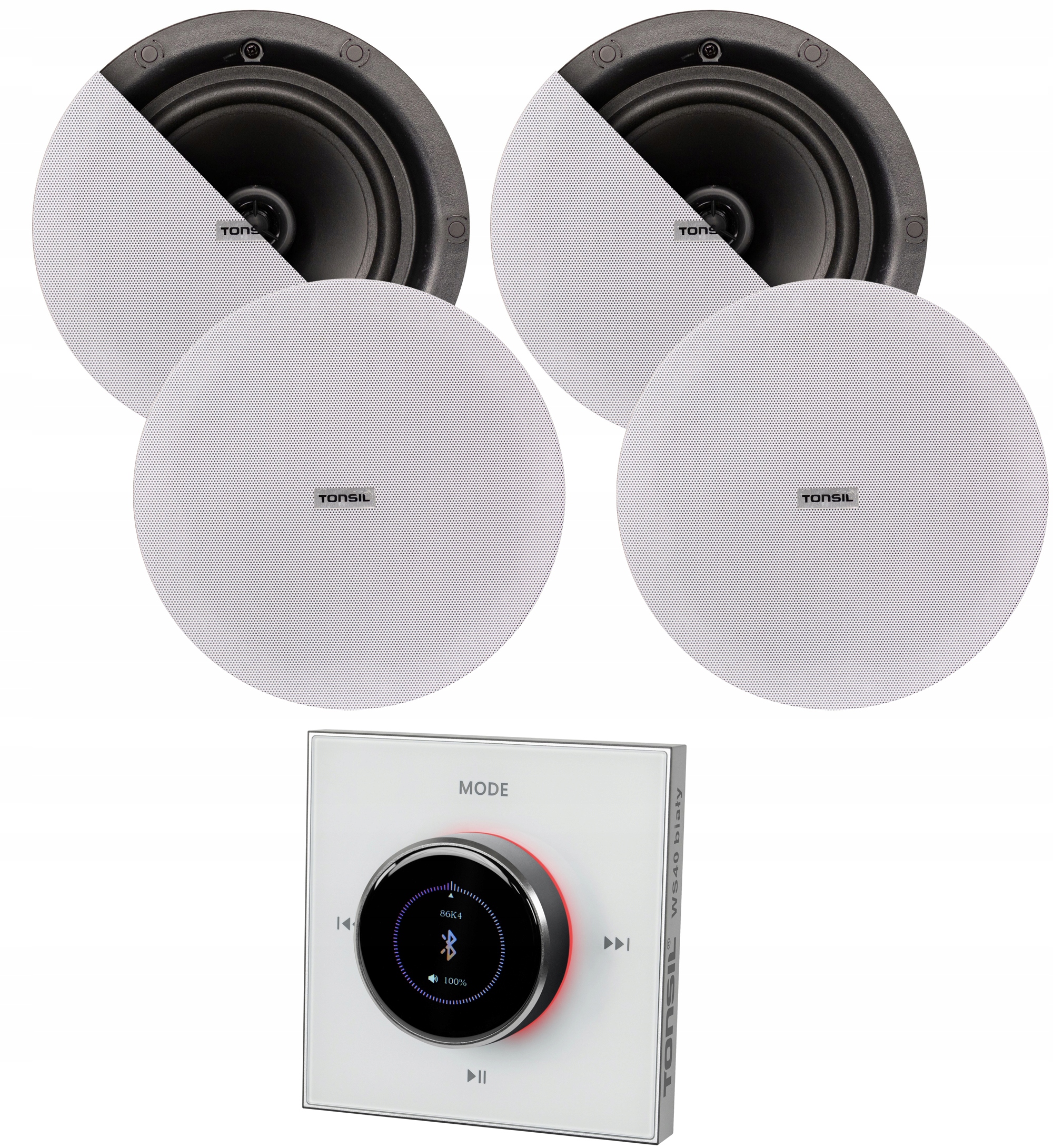 Set Tonsil: Nástěnný zesilovač WS-40 4x stropní reproduktor Zgsu 200s