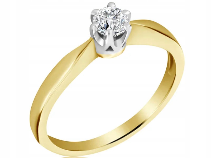 Jemný model zásnubního prstenu ze zlata 585 s diamantem r12 14kt