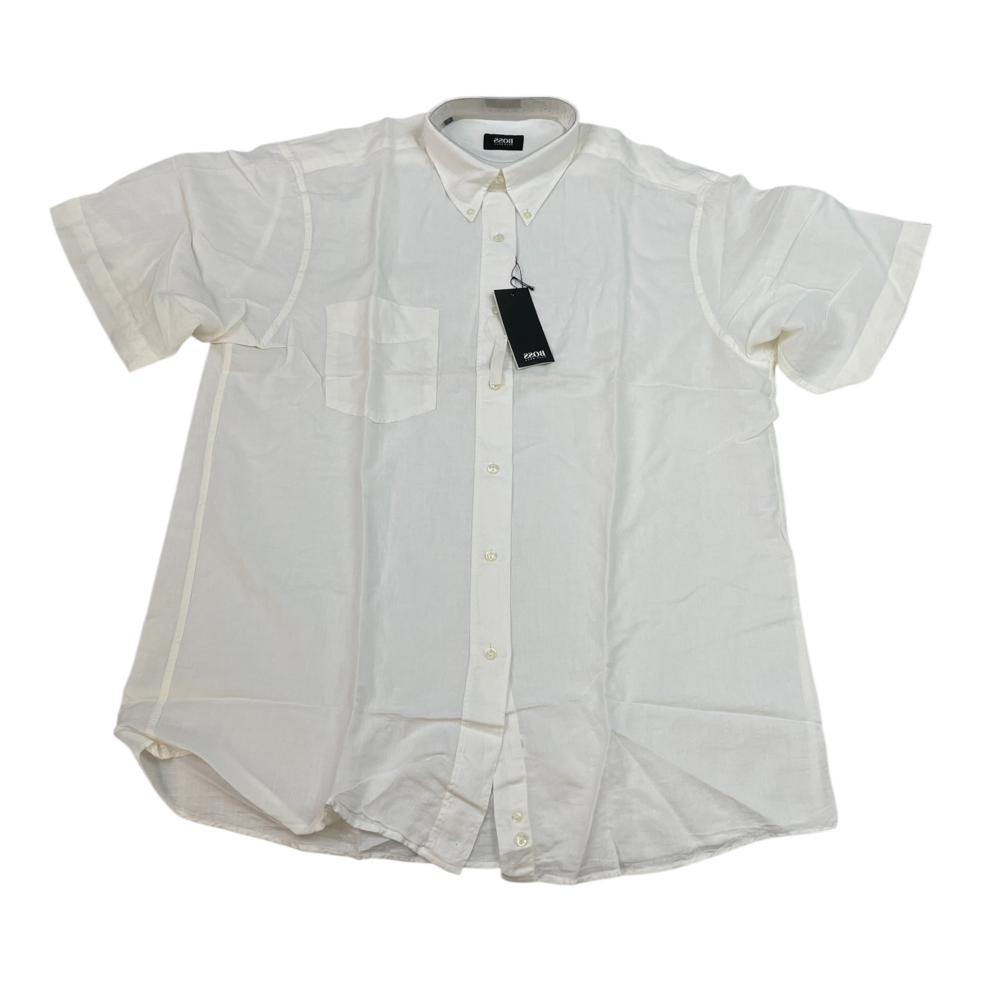 Pánská košile Hugo Boss , bílá, krátký rukáv, elegantní vel. XL