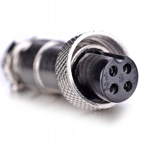 Złącze przemysłowe zakręcane GX12 4-PIN - wtyk z gniazdem Producent bez marki