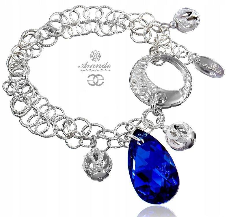 Křišťálový náramek Blue Comet Stříbro Arande
