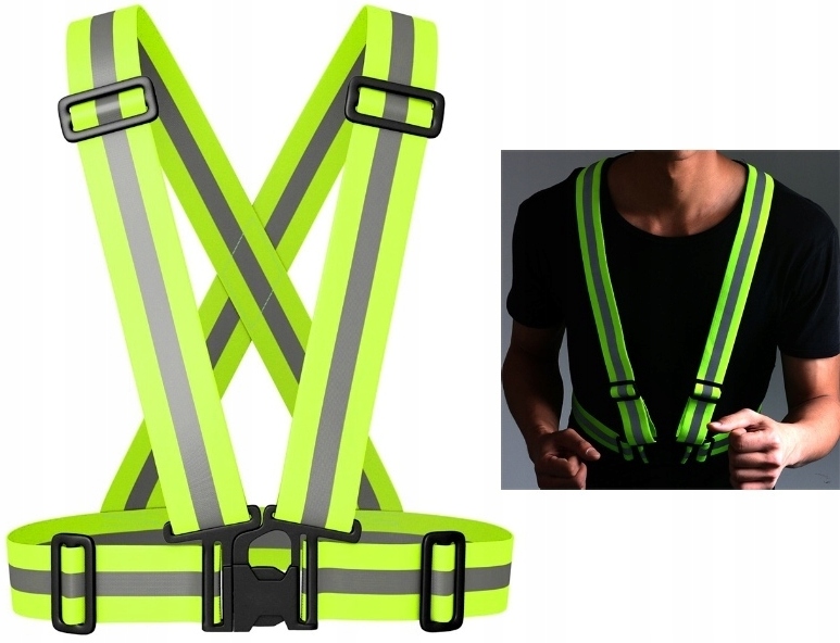 

Szelki odblaskowe kamizelka regulowana zielona