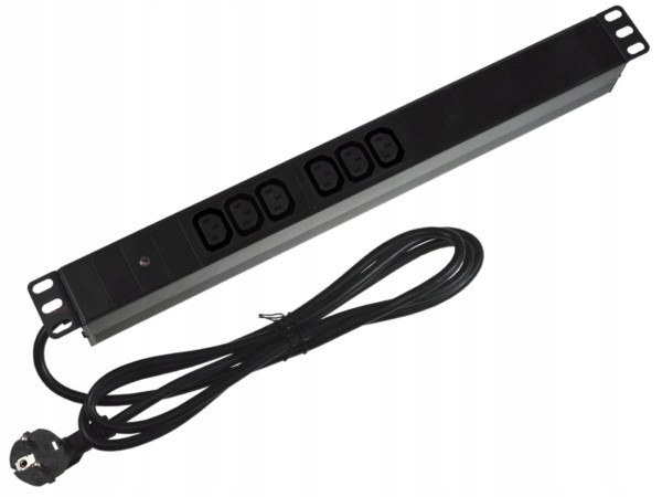 1U 19" 6zásuvkový Zásuvková lišta C13