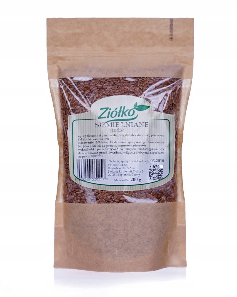 

Ziółko Siemię lniane brązowe ziarno 200 g