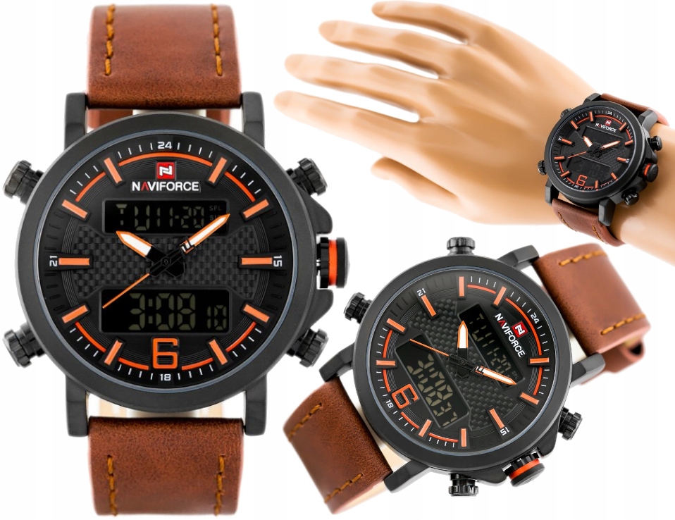 

Elegancki Zegarek Męski Naviforce Skórzany Pasek