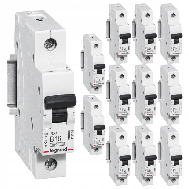 Legrand RX3 Wyłącznik Nadprądowy 1P B16A S301 12 sztuk