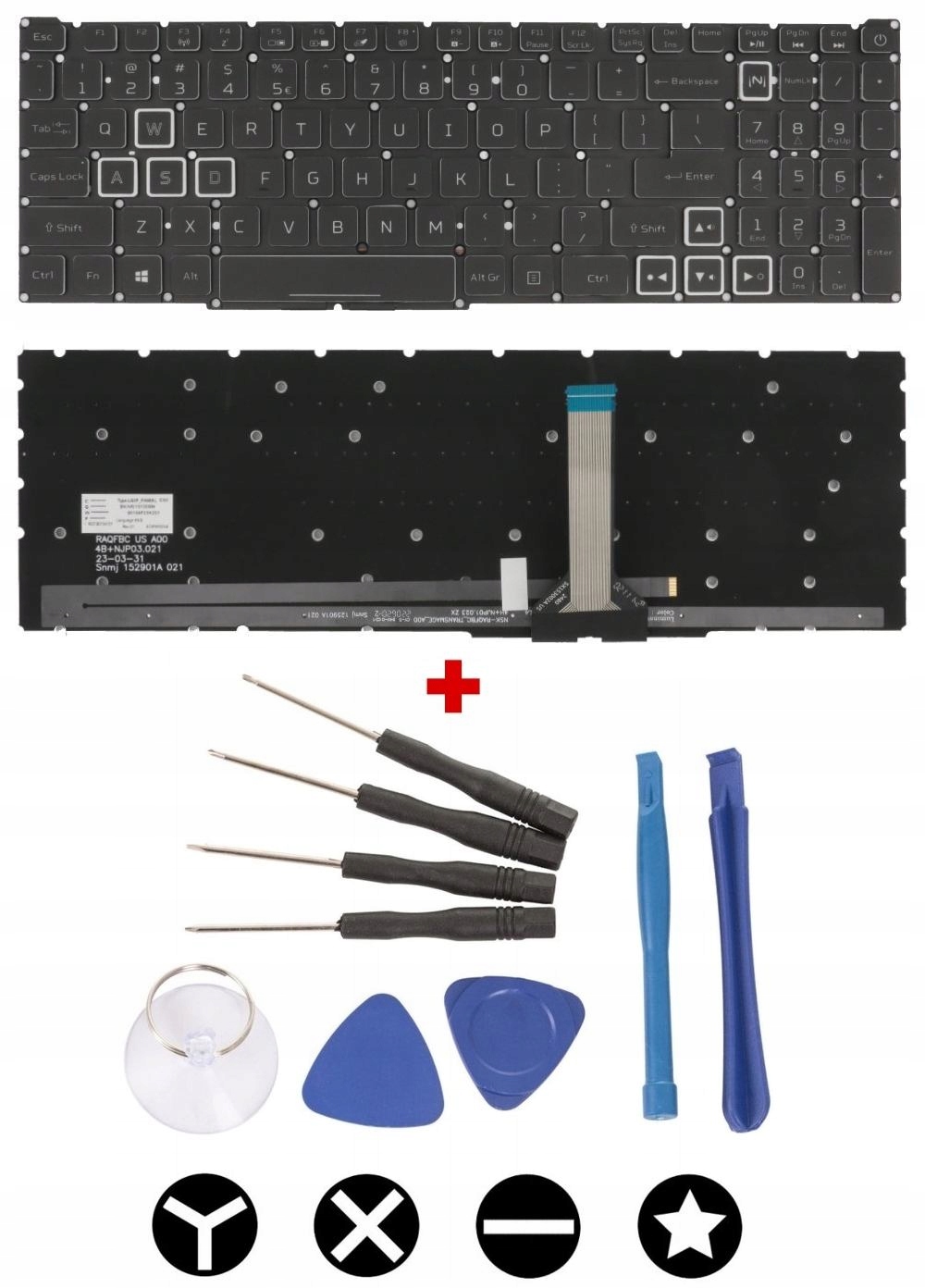 Klávesnice pro Acer AN517-41 AN517-42 AN517-52 AN517-53 AN517-54 /led Rgb