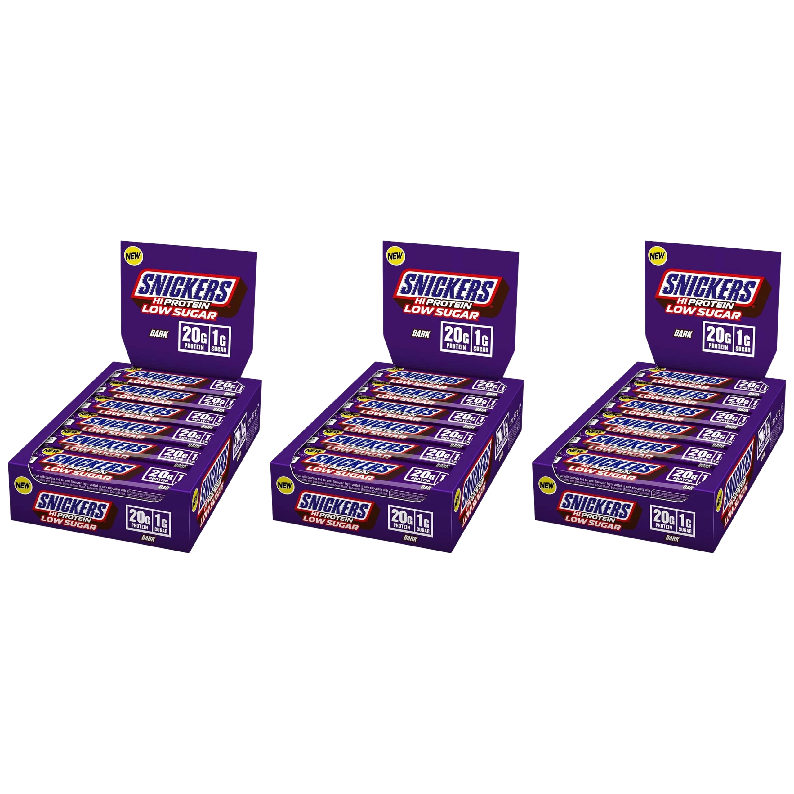 3x Proteinová Tyčinka 12 ks HiProtein Low Sugar Svačinka Snickers