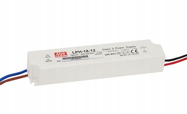 

Zasilacz Led Mean Well LPH-18-12 18W ip67 wąski