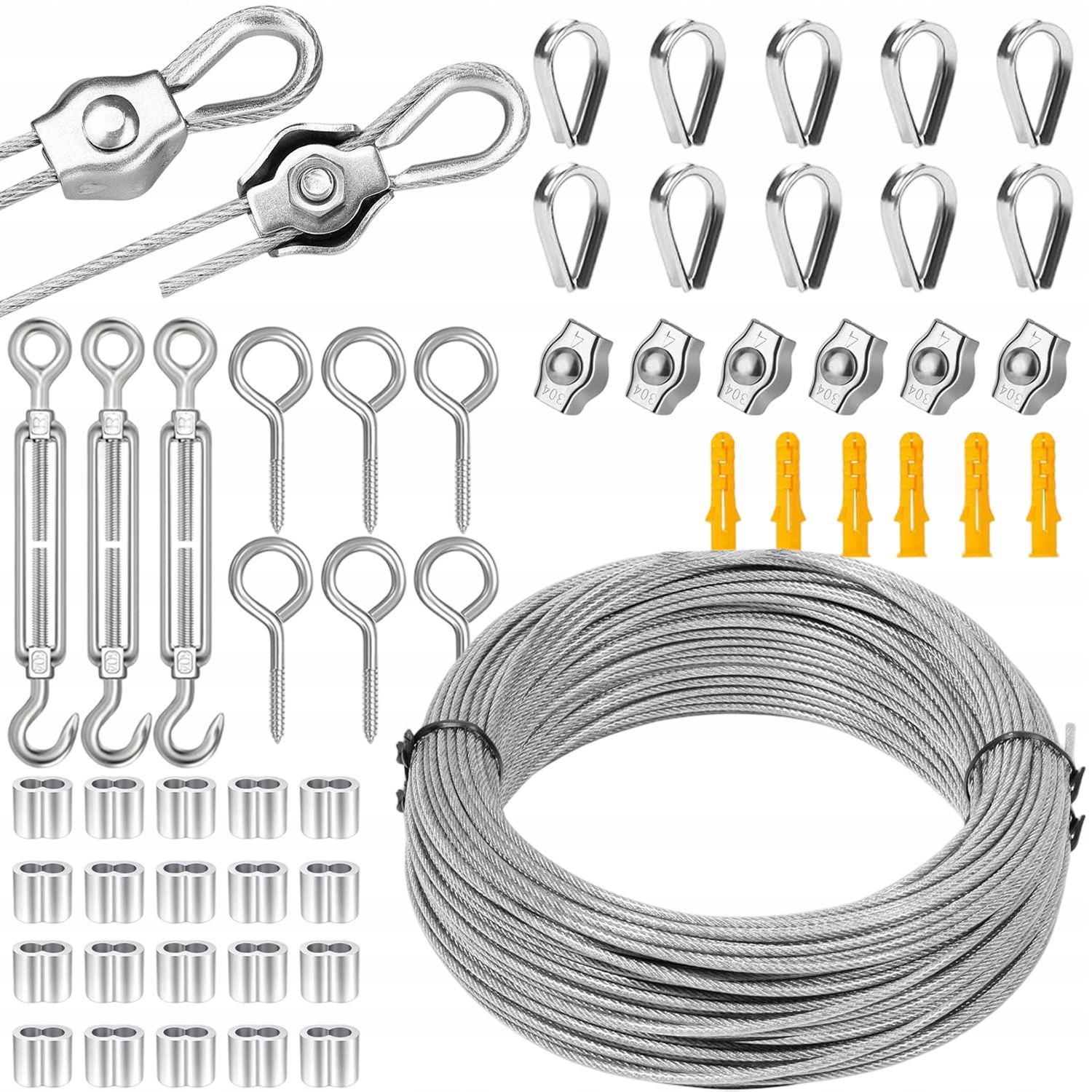 Ocelové Lanko S Pvc Opletením 2 MM 50 M, Pozinkovaný Zahradní Set, Silný