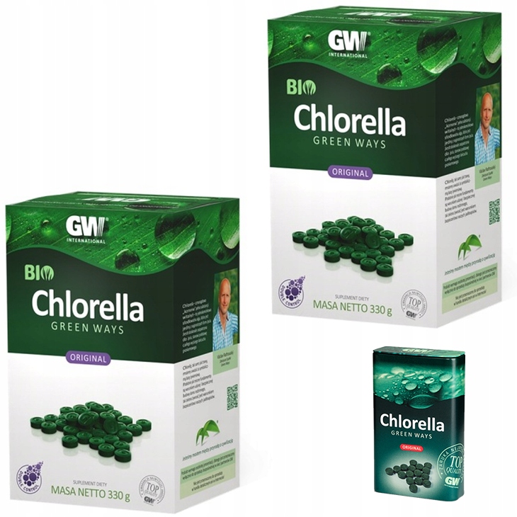 2 x Bio Chlorella Green Ways 330g 1320 szt. pudełko podróżne