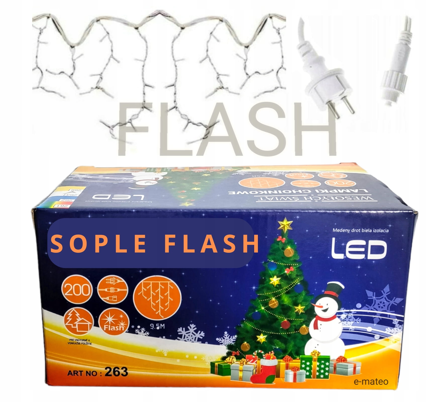 

Kurtyna świetlna Sople 200led