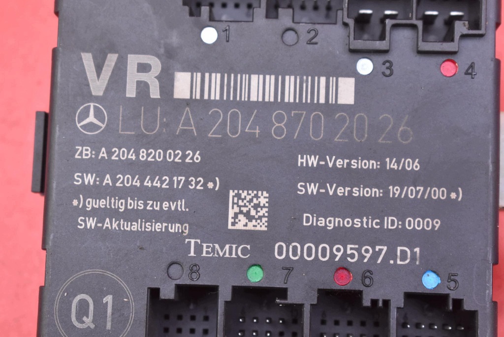 control unit module door right front A2048702026 MERCEDES C-KLASA W204 07-12