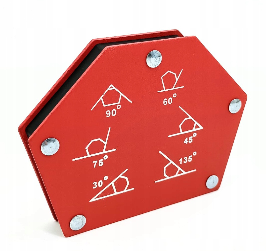KĄTOWNIK SPAWALNICZY MAGNETYCZNY SZEŚCIOKĄTNY 4&quot; 22kg 4 &quot; 22 CZERWONY