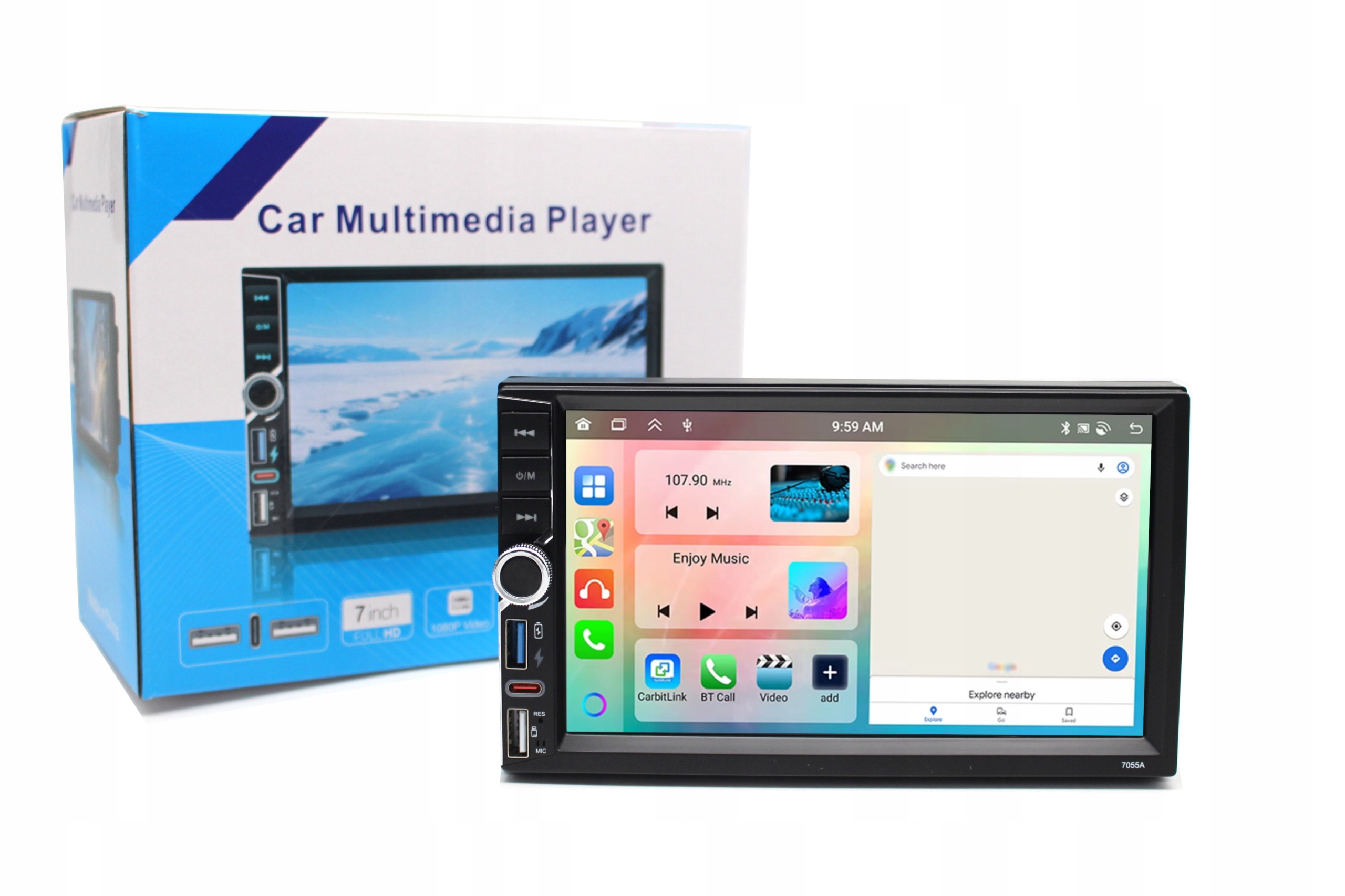 Radio Samochodowe 2DIN Android 7" Ips 4/64GB CarPlay Android Auto Gps WiFi