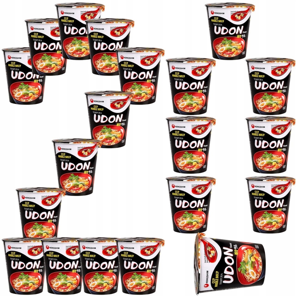 20x Korejská Instantní instantní polévka v hrnku Tempura Udon 62g Nongshim