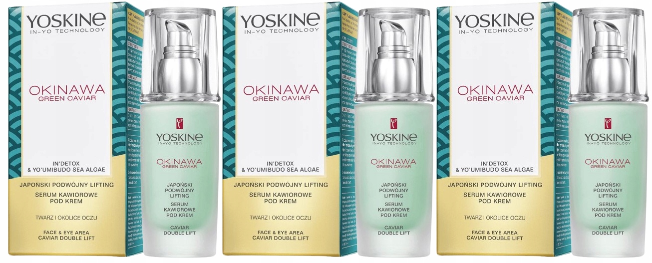 3 kusy Okinawa Green Caviar Serum na obličej a oči Yoskine Lifting