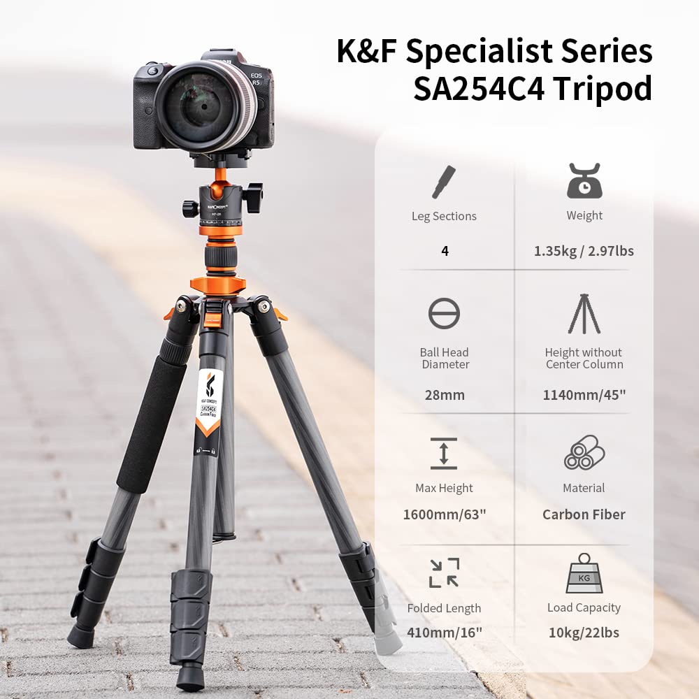 K&F CONCEPT Statyw Węglowy Kompaktowy Podróżny Z Funkcją Monopodu — miniatura 2