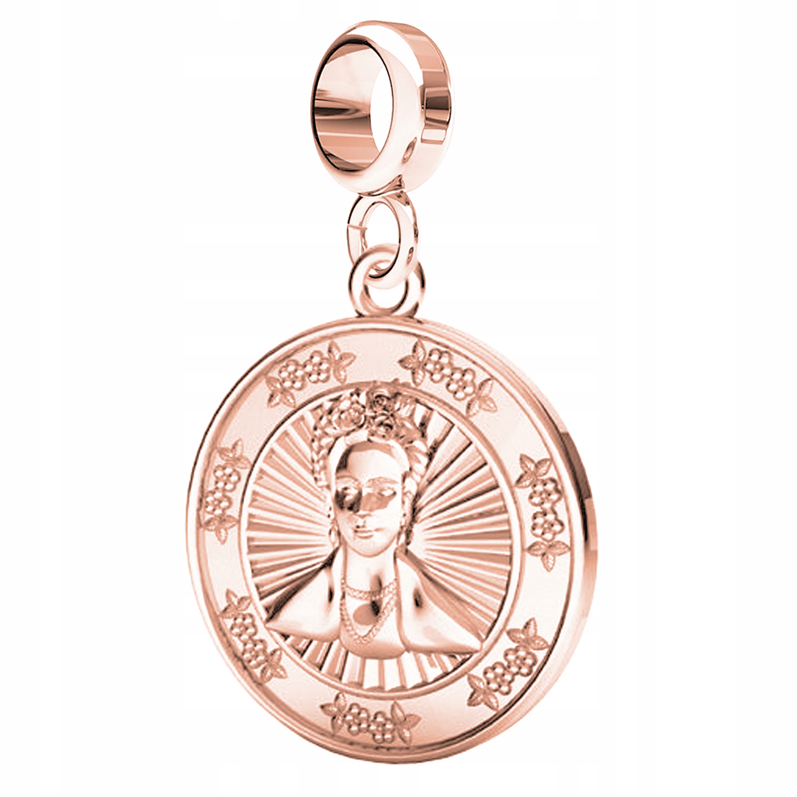 

Charms moneta Frida Khalo różowe złoto S925