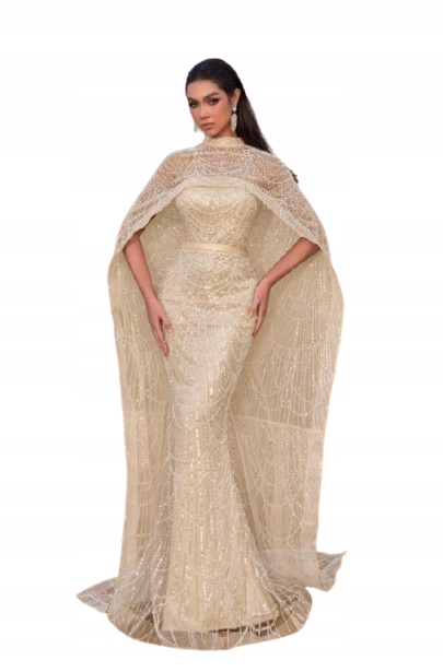 Shein Šaty Maxi Tuba Krémová L 11HK