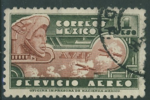 Mexico 1 Peso - Zabytki , Servicio Aereo