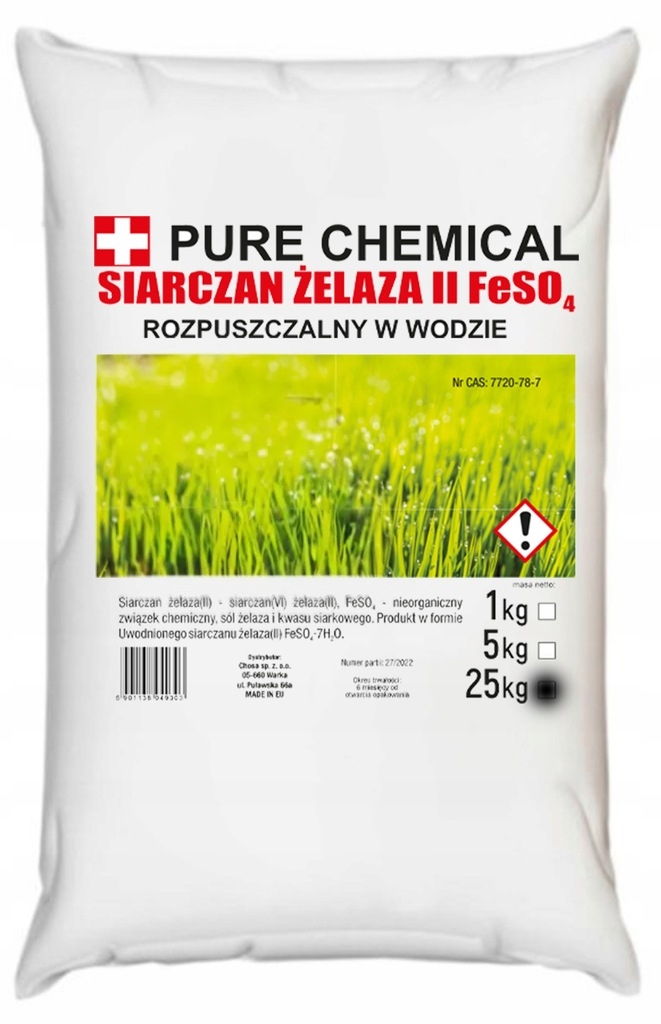 Síran Železnatý 25 kg Bez Přísad Sypký Nehrudkovaný Heptahydrát