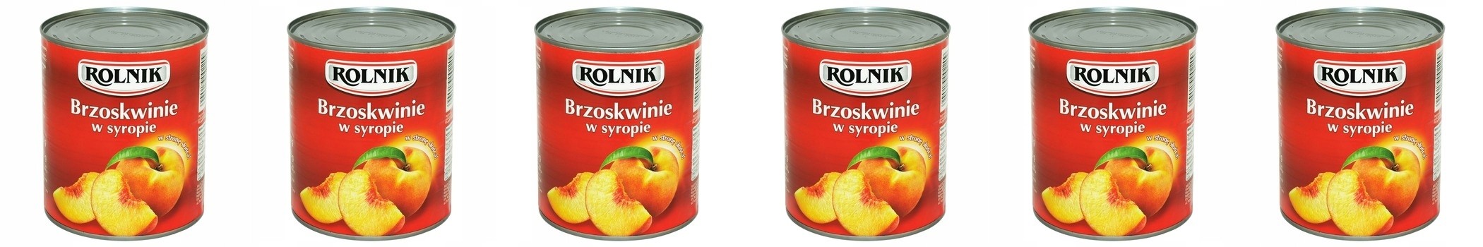 Levně 6 x 820 g Rolnik Broskve v sirupu Polokartonu