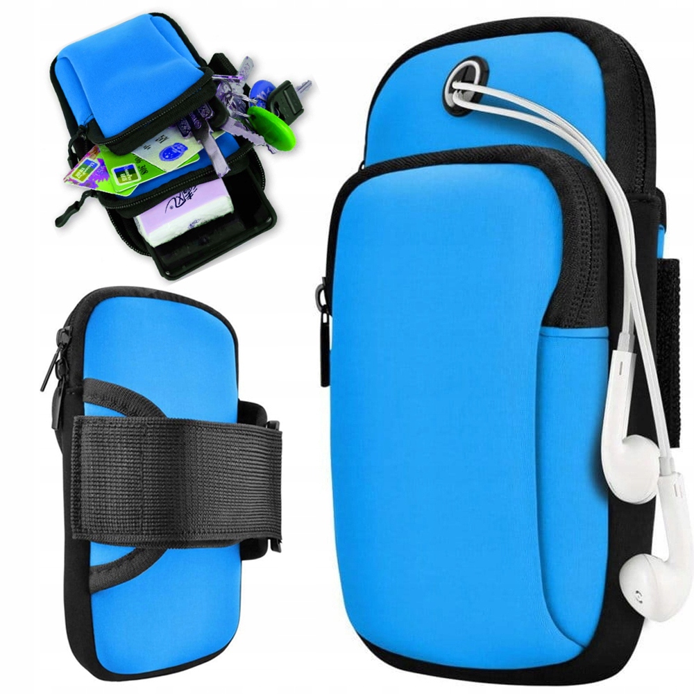 

Etui pokrowiec na ramię do biegania niebieskie